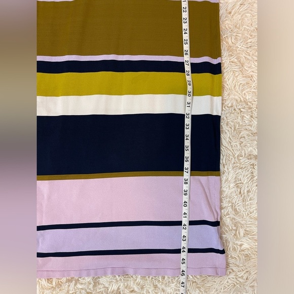 Ted Baker London Pink Yellow Izlie Striped Sheath Dress v neck viscose SZ 3 or M - Picture 7 of 10